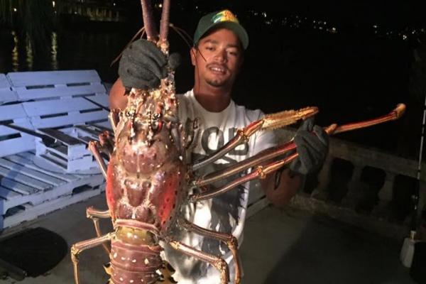 Monster 14 pound lobster caught in Bermuda after Hurricane Nicole - У Бермудских островов выловили гигантского лобстера