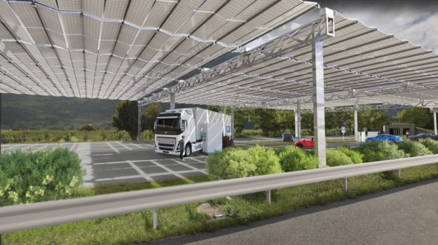 Складной навес для машин на солнечных батареях разработают для швейцарских автомагистралей