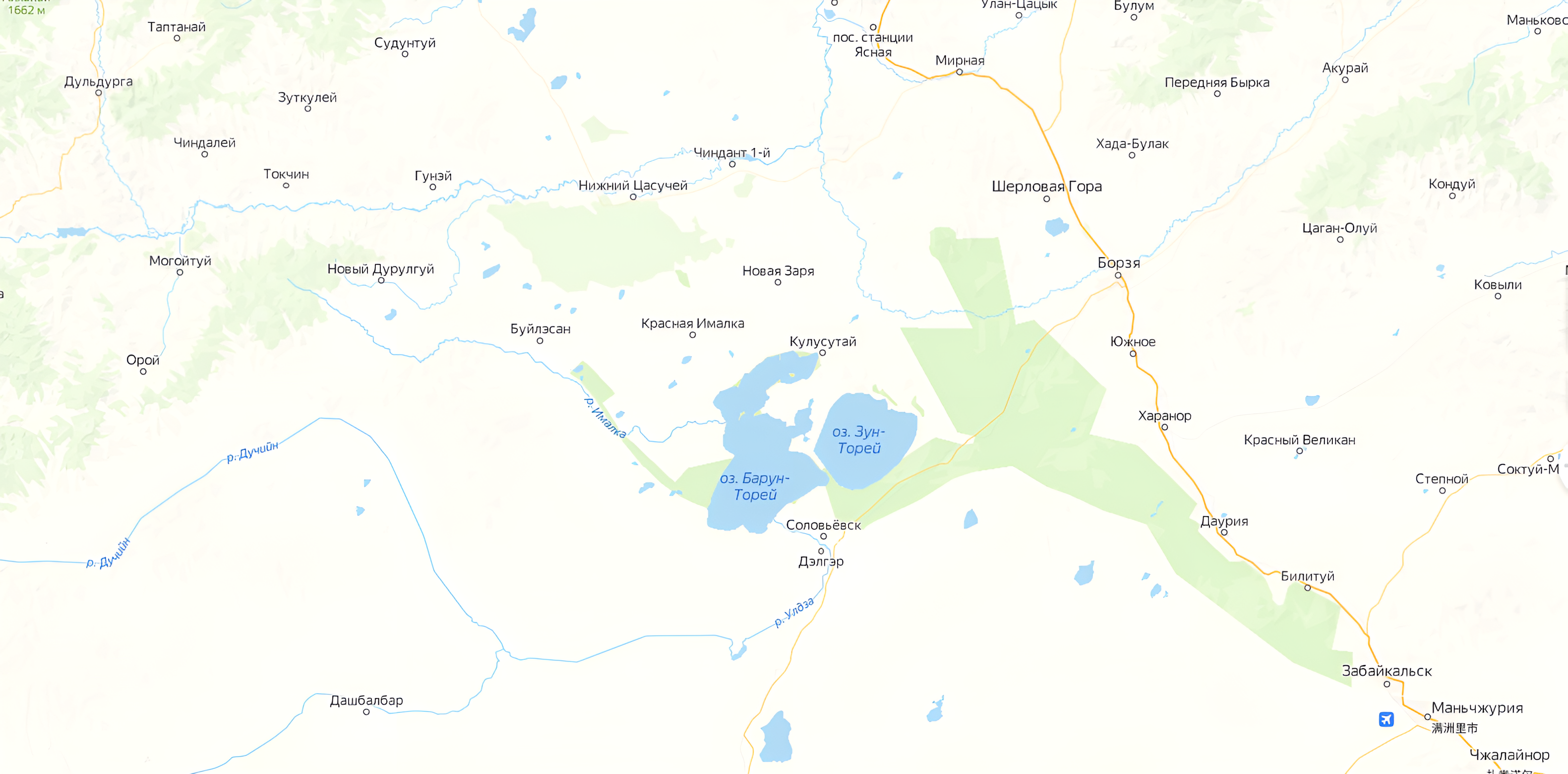 Ландшафты Даурии на Яндекс-карте